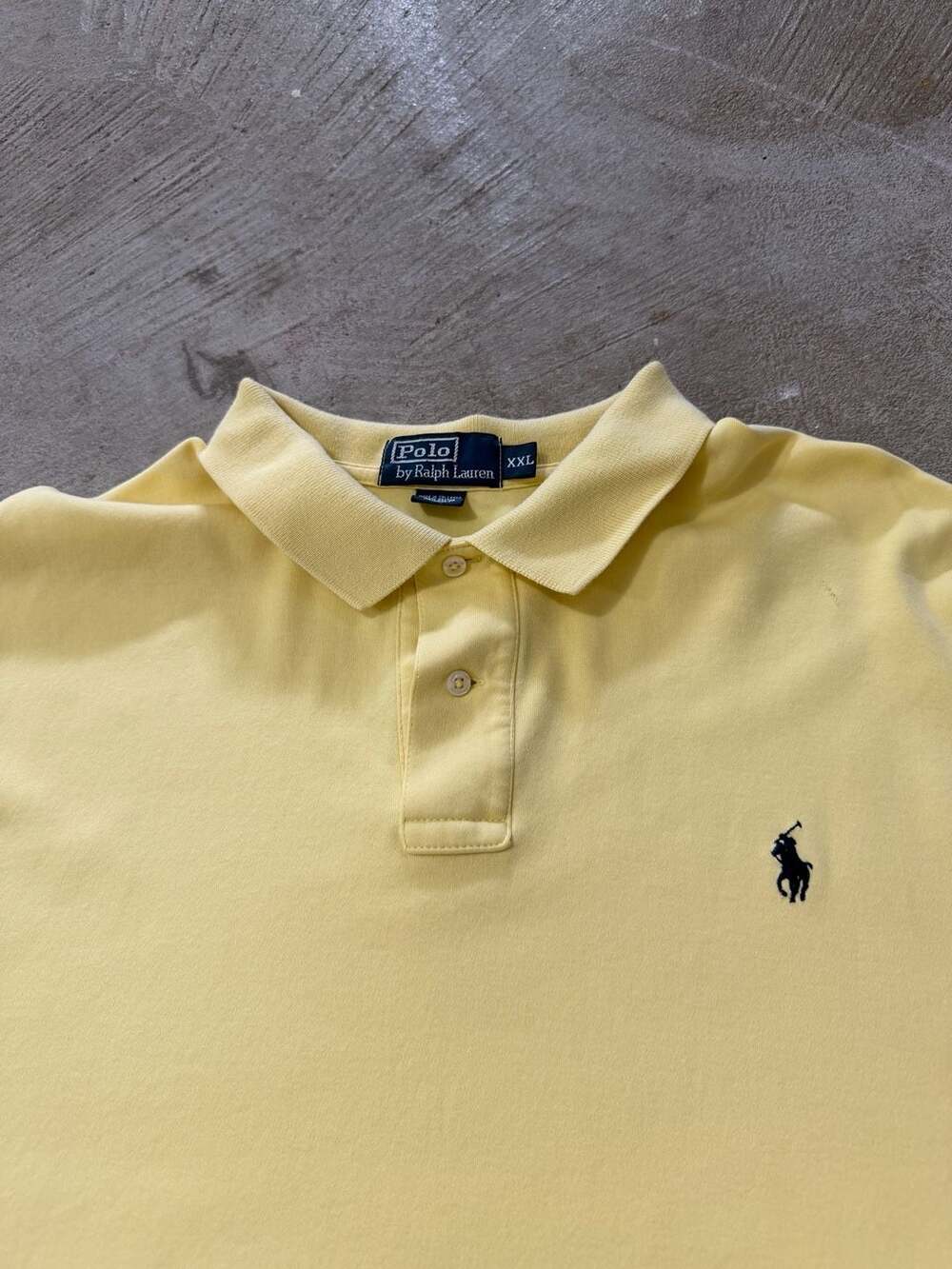 Vintage 90s Polo By Ralph Lauren Polo Shirt Size XXL Yellow Cotton Short Sleeve